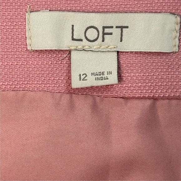 LOFT Women's Pink Embroidered A-Line Skirt Size 12 Casual - Picture 5 of 7